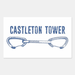 Castleton Tower Climbing Quickdraw Rectangular Sticker