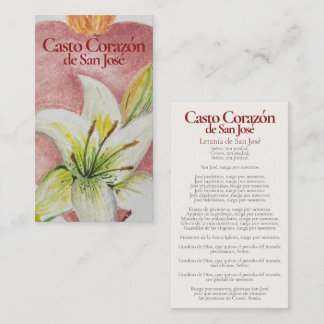 Casto Corazón de San José Prayer Card - Litany