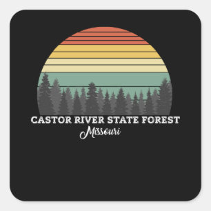 Castor River State Forest Missouri Square Sticker