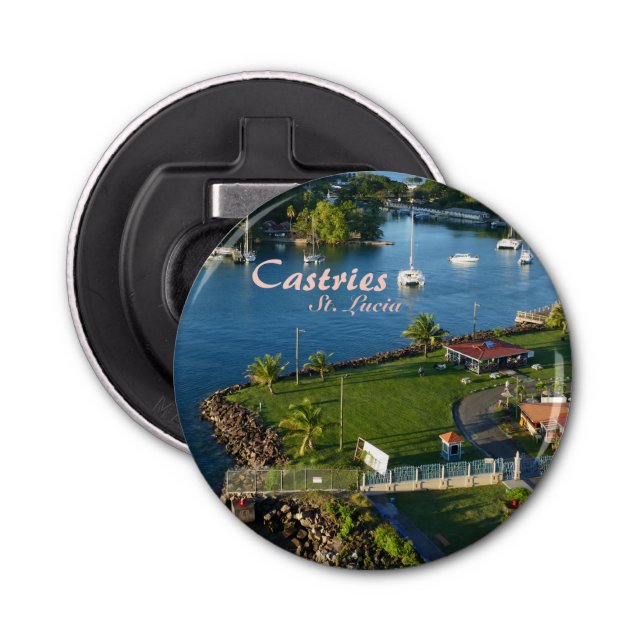 Castries Saint Lucia Caribbean Island Bottle Opener (Front)