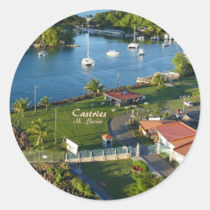 Castries Saint Lucia Caribbean Island Classic Round Sticker