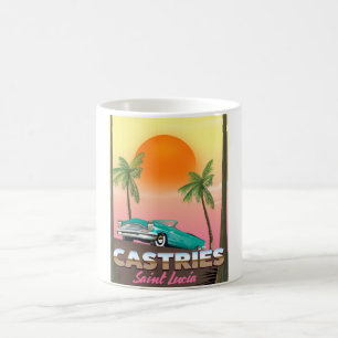 Castries Saint Lucia exotic tropical travel poster Coffee Mug