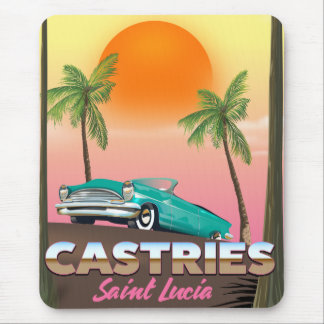 Castries Saint Lucia exotic tropical travel poster Mouse Mat