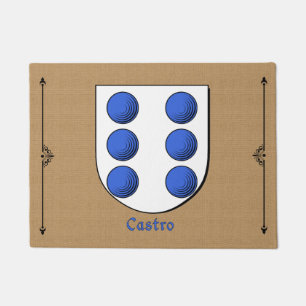 Castro Historical Shield on Burlap Pattern Doormat