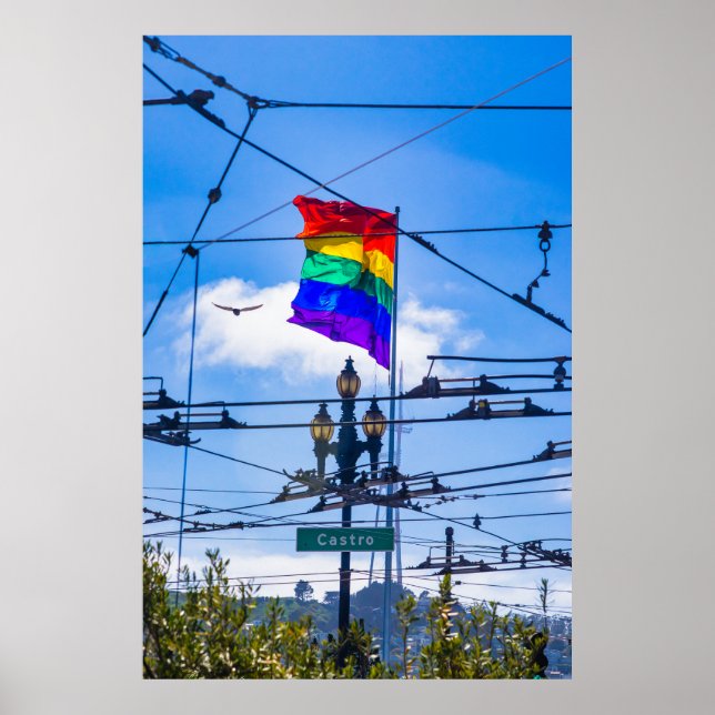 Castro Street Rainbow Flag San Francisco – LGBTQ+ Poster (Front)