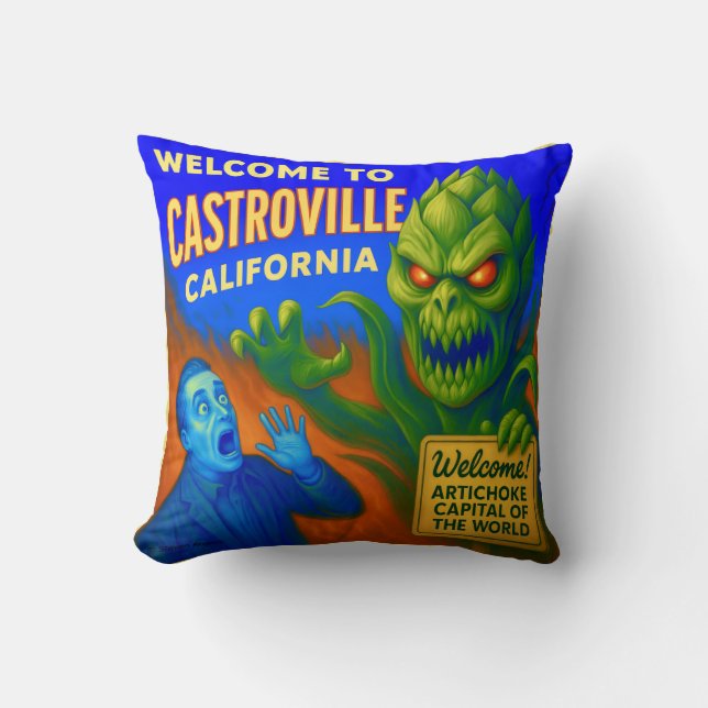 CASTROVILLE, CALIFORNIA 16X16 INCH THROW PILLOW. CUSHION (Front)