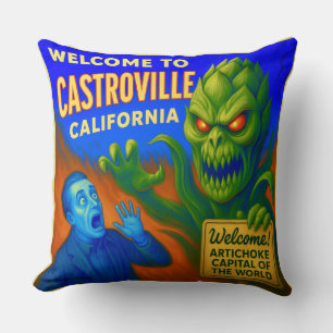 CASTROVILLE, CALIFORNIA 20X20 INCH THROW PILLOW.  CUSHION