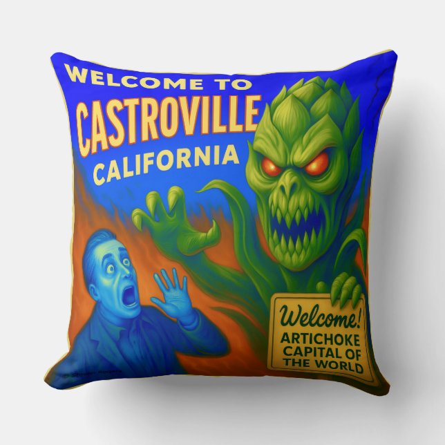 CASTROVILLE, CALIFORNIA 20X20 INCH THROW PILLOW.  CUSHION (Front)