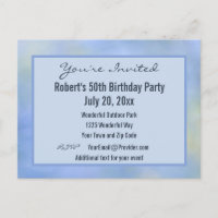 Casual Abstract Blue Yellow Pattern Event  Invitat
