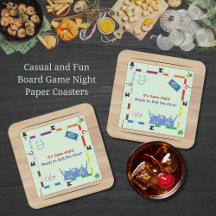 Casual and Fun Board Game Night Party Coasters