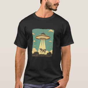 Casual and Funny UFO Beaming a Cow for Interstella T-Shirt