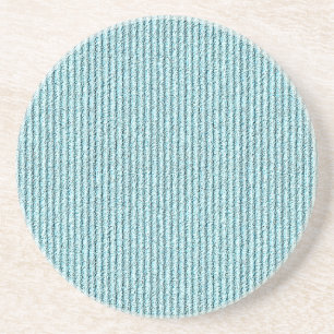 Casual Aqua Corduroy Stripe Pattern Coaster