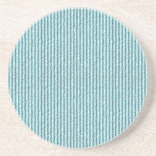 Casual Aqua Corduroy Stripe Pattern  Coaster (Front)