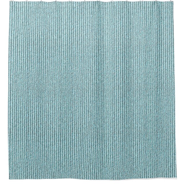 Casual Aqua Corduroy Stripe Pattern  Shower Curtain (Front)
