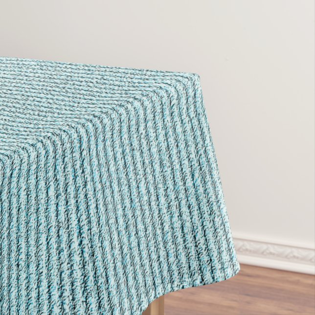 Casual Aqua Corduroy Stripe Pattern  Tablecloth (In Situ)