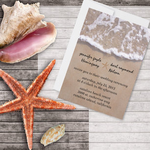 Casual Beach Theme Wedding Invitation