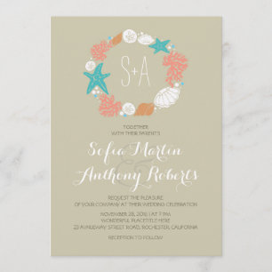 Casual beach wedding invitations
