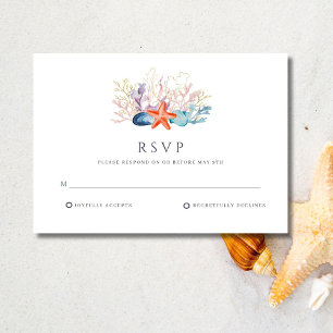 Casual Beach Wedding  RSVP Card