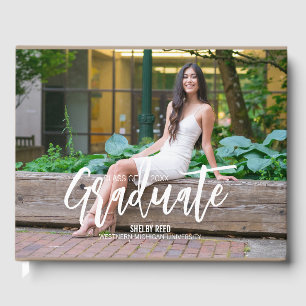 Casual Beige Graduation Photo Guest Book