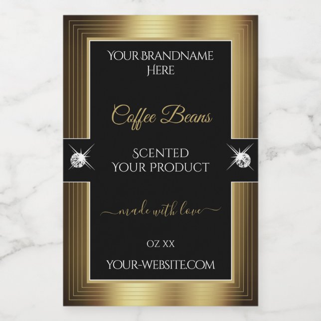 Casual Black Coffee Brown Brilliants Product Label (Single Label)