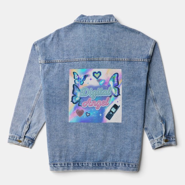 Casual Blue Jean Jacket Women (Back)