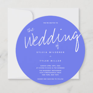 Casual Blue Typography Wedding Invitation
