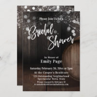 Casual Bridal Shower Typography Barrel & Lights