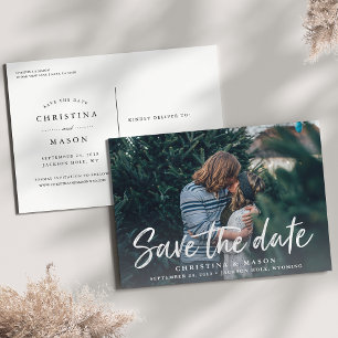 Casual Brush   Photo Save the Date Announcement Postcard