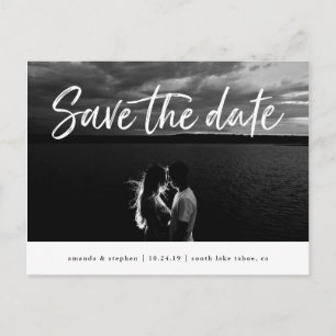 Casual Brush   Photo Save the Date Announcement Postcard