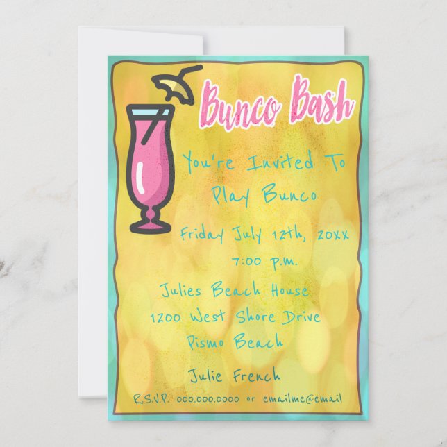 Casual Bunco Bash Invitation (Front)