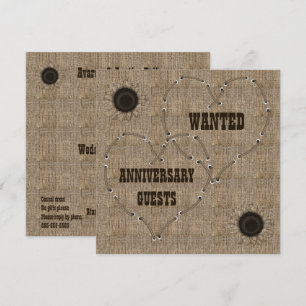 Casual Burlap 50th Anniversary Party Invitation