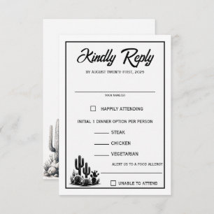 Casual Cactus Food Choices RSVP Card