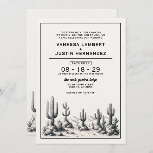 Casual Cactus Wedding with QR Code Invitation