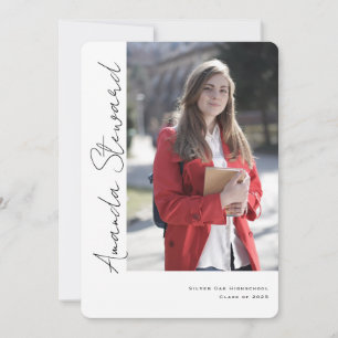 Casual calligraphy script , modern photo graduate announcement