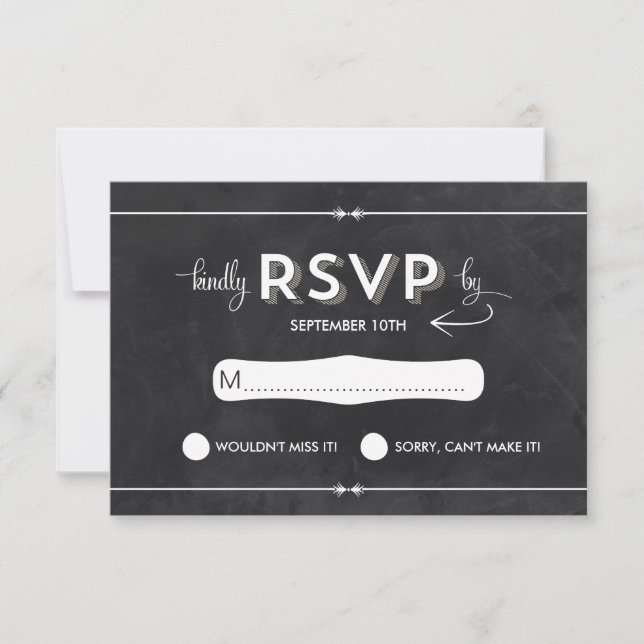 Casual Chalkboard RSVP (Front)