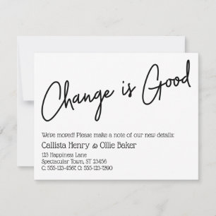 Casual Change is Good New Address Announcement