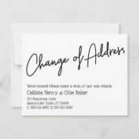 Casual Change of Address Simple Announcement