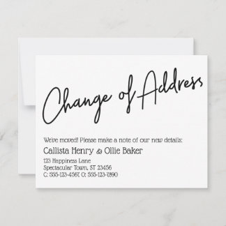 Casual Change of Address Simple Announcement