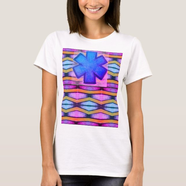 Casual chevron purple orange EMT  T-Shirt (Front)
