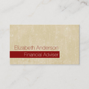 Casual Chic Beige Grunge Financial Adviser Business Card