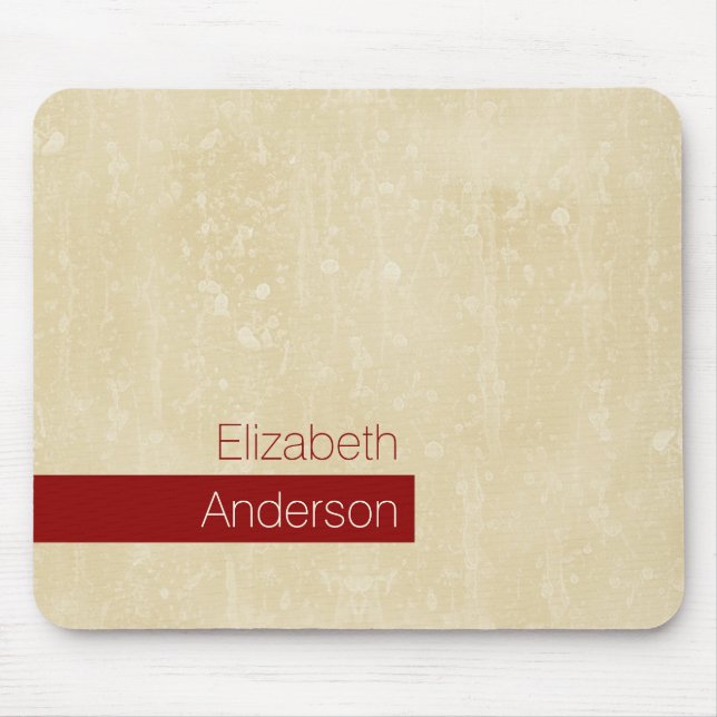 Casual Chic Beige Grunge With Modern Style Name Mouse Mat (Front)
