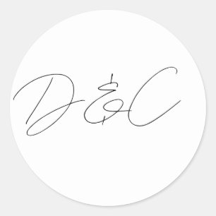 Casual Chic Handwriting Style Wedding Classic Round Sticker