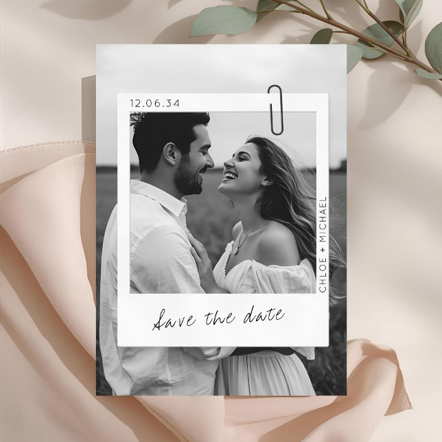 Casual & Chic Photo Frame Wedding  Save The Date (Creator Uploaded)