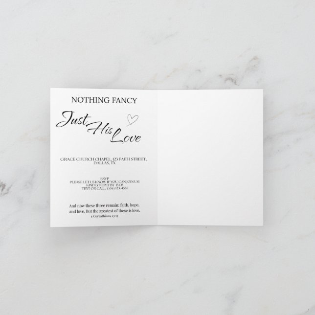 Casual Christian Wedding Invitation | Faith (Inside)