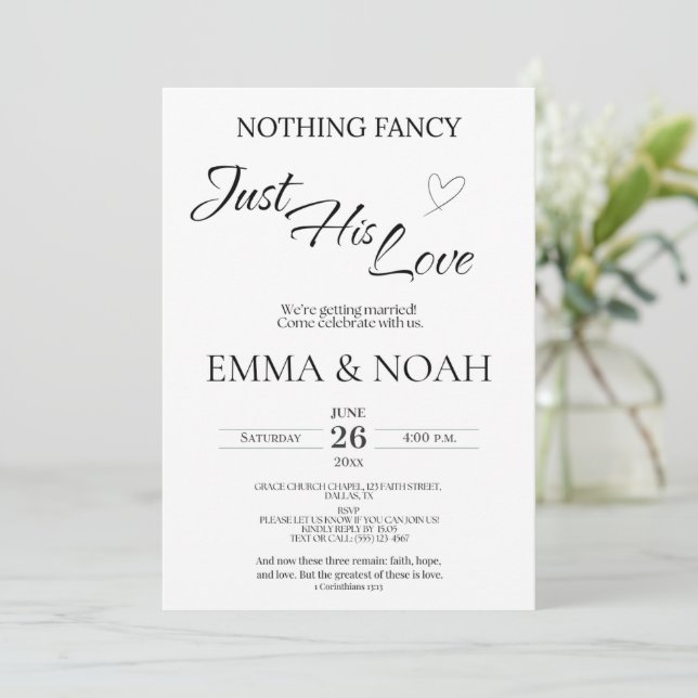 Casual Christian Wedding Invitation | Faith (Standing Front)