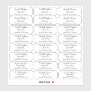 Casual Clear Three Line Return Address Transparent