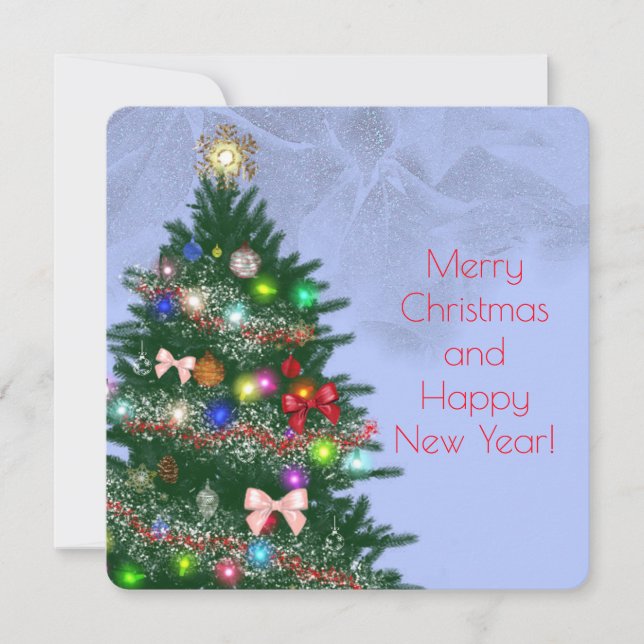 Casual colourful decorated Christmas tree (Front)