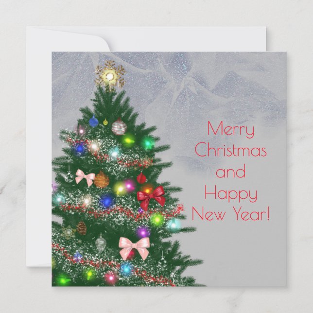 Casual colourful decorated Christmas tree (Front)