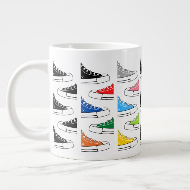 Casual Colourful Sneakers Giant Coffee Tea Mug (Left)