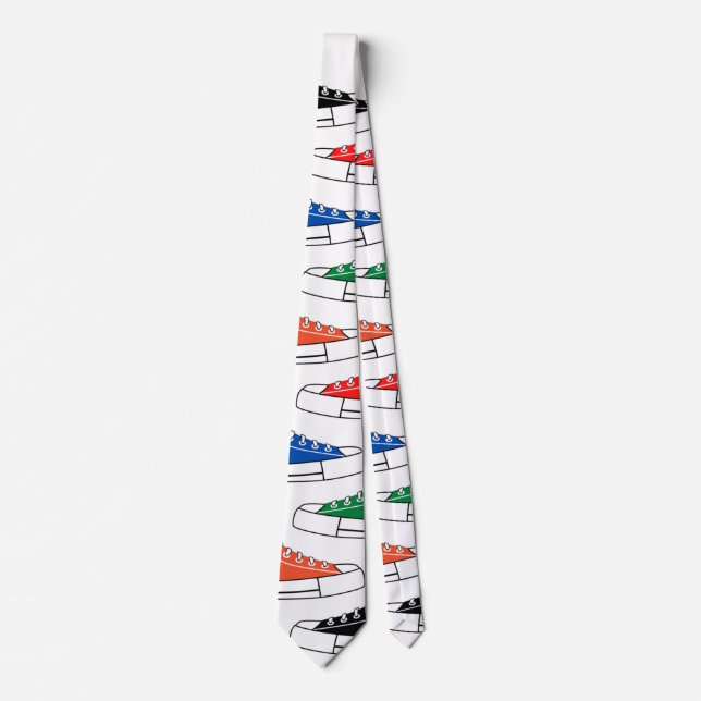 Casual Colourful Sneakers Unisex Neck Tie (Front)